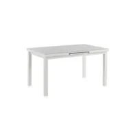 table de repas de jardin extensible 140-180 cm aluminium blanc - arrieta - l 180 x l 90 x h 75 cm - neuf