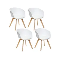 lot de 4 fauteuils de table baya - blanc