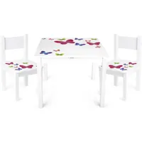 table 'yeti' et 2 chaises enfant papillons