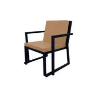 fauteuil milano - resol - noir - aluminium anodisé 685x591x750mm