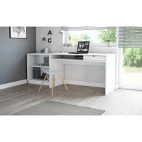 bureau hofis avec un étagère - 210 cm - blanc - style moderne hofis