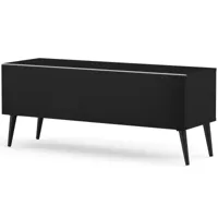 meuble tv tissu acoustique et mélaminé noir vasteras 120 cm