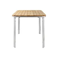 table carrée en frêne et aluminium bolero 700mm