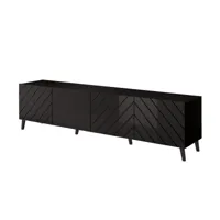 chloe - meuble tv - 200 cm - style contemporain - bestmobilier - noir