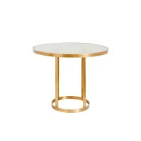 table à manger 4 places métal doré plateau verre goldena 1894