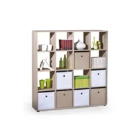 meuble de rangement - bibliothèque carré couleur bois danang - casier tissu: sans casier 189