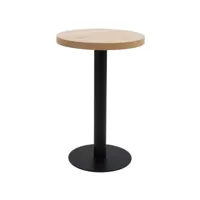 table de bar ronde bois clair et pieds métal noir beth d 50cm