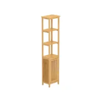 mode eisl armoire haute avec 3 compartiments bambou 40x30x190 cm fr2024