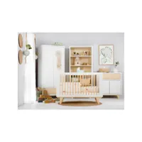 chambre complète lit bébé - commode - armoire littlesky by klups lydia blanc
