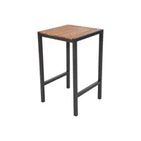 table mange-debout carré en acier et acacia - h1000 mm - bolero -  - acier et bois 600x600x1000mm