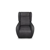 fauteuil de relaxation lise électrique et releveur en tissu imitation cuir - gris foncé