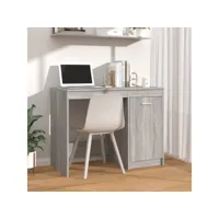 bureau informatique table de bureau - sonoma gris 100x50x76 cm bois d'ingénierie meuble pro frco68472