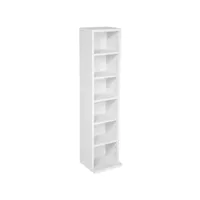 tectake étagère colonne meuble de rangement 6 compartiments 90x21x20cm - blanc 401700