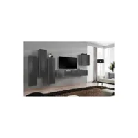 ensemble meuble salon switch iii design, coloris gris brillant.