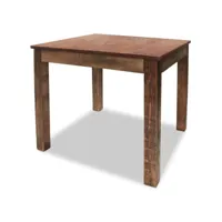 table de salon salle à manger design bois de récupération massif 82x80x76 cm helloshop26 0902189