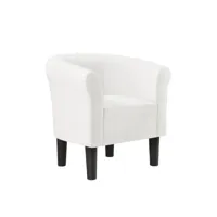 fauteuil lounge chaise siège synthétique 70 cm blanc helloshop26 03_0001932