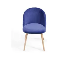 lot de 8 chaises de salle à manger en velours pieds en bois hêtre style moderne chaise scandinave pour salon chambre cuisine bureau bleu helloshop26 01_0000152