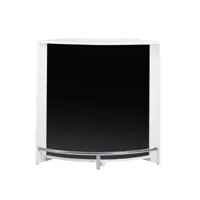 meuble bar comptoir 2 etagères repose-pieds métal 106,9 x 104,8 x 53,3 cm - coloris: blanc snack106bln
