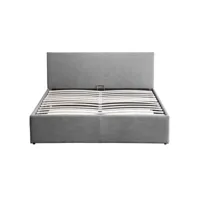 cadre de lit edgar avec sommier relevable à lattes en tissu -  gris foncé, largeur - 140 cm