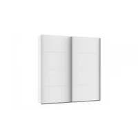 armoire portes coulissantes ronna blanc poignées aluminium mat largeur 225 cm 20100994510