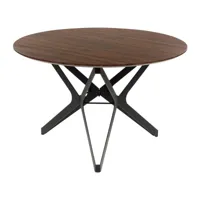 table à manger noir et bois sombre d 120 cm alure 390624