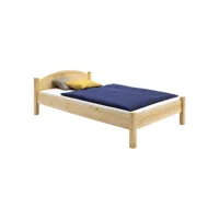 lit en pin massif marie 100x200 cm lit simple pour enfant avec tête de lit, en vernis naturel
