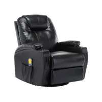 fauteuil de massage inclinable électrique simili cuir noir ripau