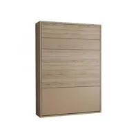 armoire lit escamotable mykonos chêne naturel - beige couchage 140*200 cm 20100991247