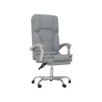 vidaxl fauteuil de massage inclinable de bureau gris clair tissu
