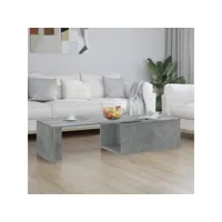 table basse table de salon  bout de canapé gris béton 150x50x35 cm aggloméré meuble pro frco85191