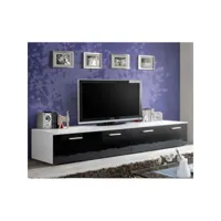 paris prix - meuble tv design duo 200cm noir & blanc