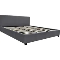 lit double avec coffre carla - 180 x 200 - gris