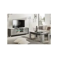 hoffman - ensemble meuble tv 160cm + table basse à 4 pieds