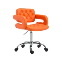 chaise de bureau réglable en hauteur pivotante dossier et accoudoir synthétique orange bur10418