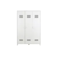 nicolet - armoire 3 portes en pin - couleur - blanc 400420