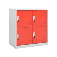 armoire de rangement, armoires à casiers 5 pcs gris clair et rouge 90x45x92,5cm acier pks46023 meuble pro
