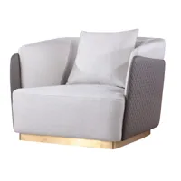 fauteuil en tissu saraya - gris clair et gris foncé tissu gris