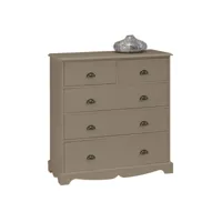 commode 5 tiroirs taupe style anglais l 96.2 h 97.4 p 42.5 cm 105