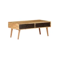 table basse table de salon  bout de canapé 100x50x39 cm bois d'acacia solide meuble pro frco95322
