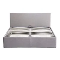 cadre de lit edgar avec sommier relevable à lattes en tissu - gris clair, largeur - 160 cm
