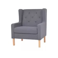 fauteuil chaise siège lounge design club sofa salon tissu gris helloshop26 1102324