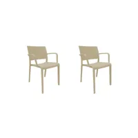 set 2 fauteuil new fiona - resol - marron - fibre de verre, polypropylène 523x520x805mm