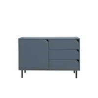corner - buffet 1 porte 3 tiroirs en bois l118cm - couleur - bleu marine