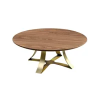 table basse bois ronde sand - noyer - marron