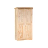 armoire leon fonctionnelle 2 portes 1 niche et penderie en bois massif naturel