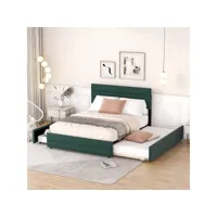 lit avec tiroirs lit 140 x 200 cm avec machine à défaire pour deux personnes et deux tiroirs lit adulte vert