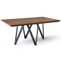 table à manger bois de noyer et pieds métal noir namika 180 cm