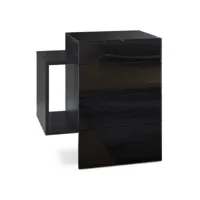 table de chevet noir mat et façades laquées(l-h-p) : 60 - 63 - 37