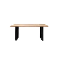bobochic ensemble awani avec table à manger extensible + banc pieds carrés chêne massif  180 + 2 allonges de 40 cm