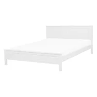 lit double en bois blanc 140 x 200 cm olivet 67121